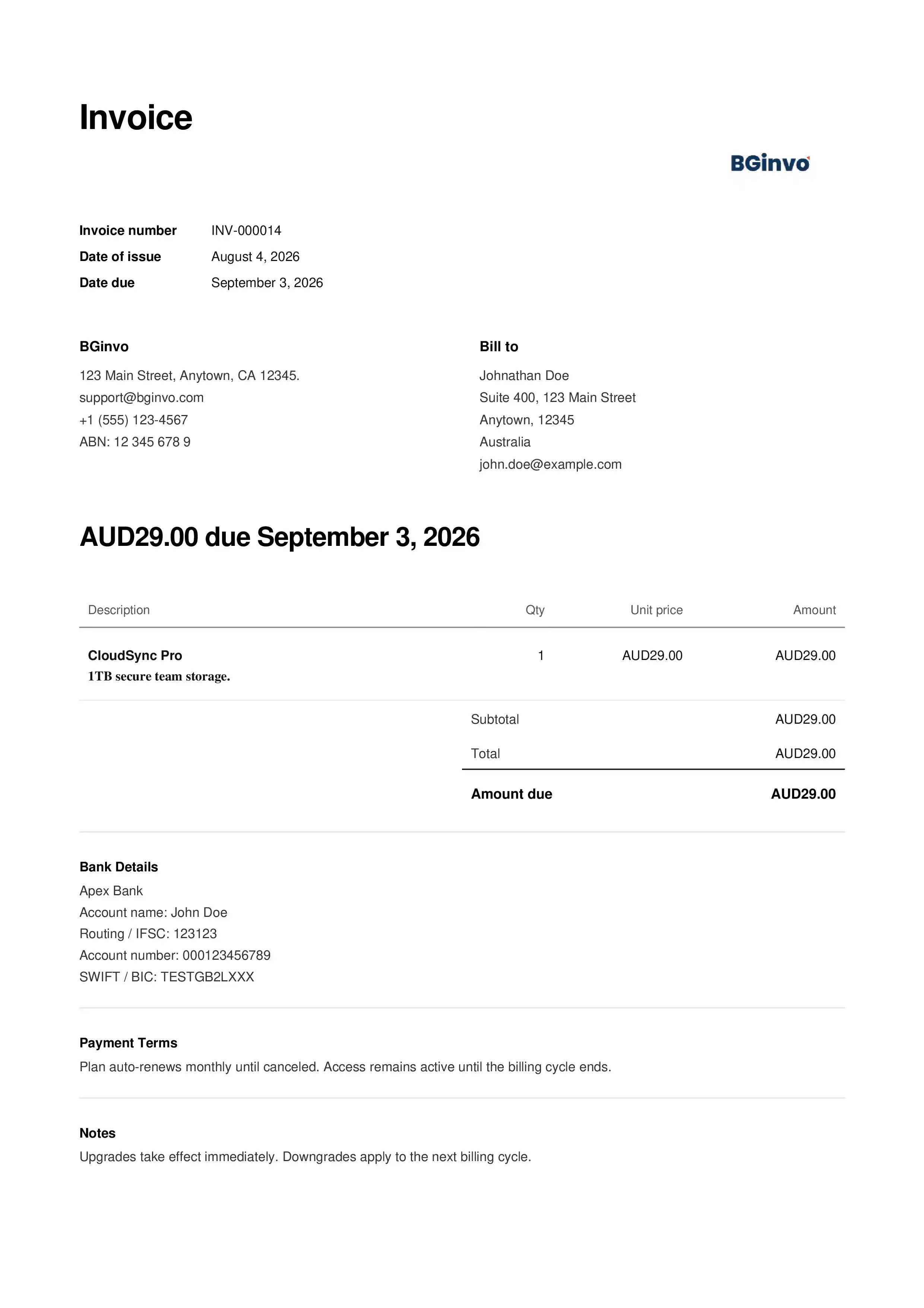 Clean Receipt